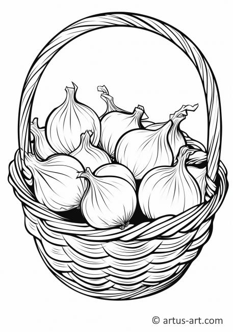 Onion in a Basket Coloring Page
